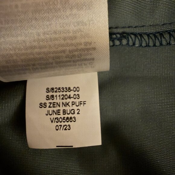 Gap Velvet Puff Sleeve Blouse Womens S Green Relaxed Fit Split Neck Top Holiday - Picture 9 of 9